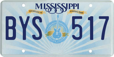 MS license plate BYS517