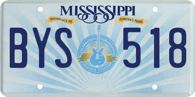 MS license plate BYS518