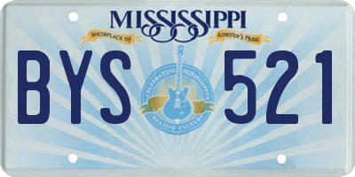 MS license plate BYS521