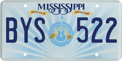 MS license plate BYS522