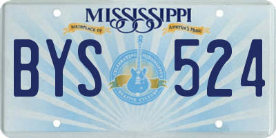 MS license plate BYS524