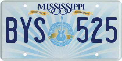 MS license plate BYS525