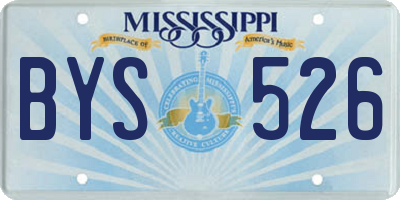 MS license plate BYS526