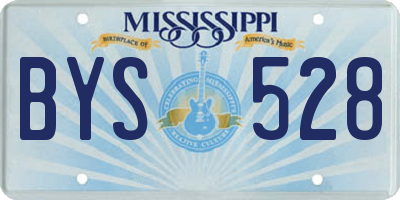 MS license plate BYS528