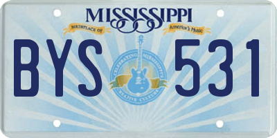 MS license plate BYS531