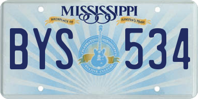 MS license plate BYS534