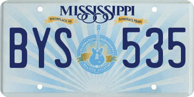 MS license plate BYS535
