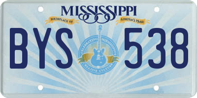 MS license plate BYS538