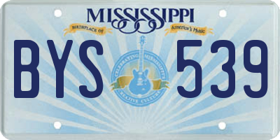 MS license plate BYS539