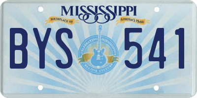 MS license plate BYS541