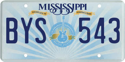 MS license plate BYS543