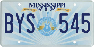 MS license plate BYS545