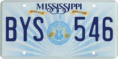 MS license plate BYS546