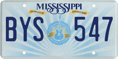 MS license plate BYS547