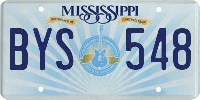 MS license plate BYS548
