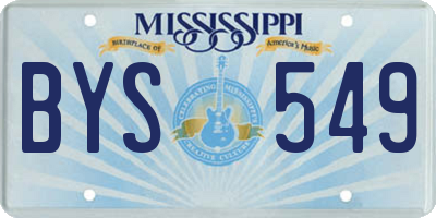 MS license plate BYS549