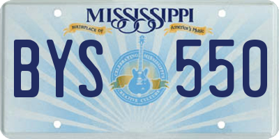 MS license plate BYS550