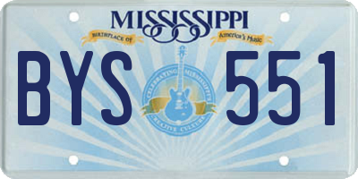 MS license plate BYS551