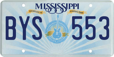 MS license plate BYS553