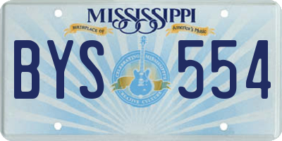 MS license plate BYS554