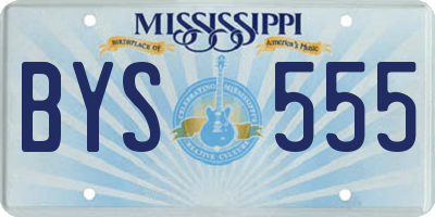 MS license plate BYS555