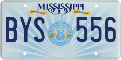 MS license plate BYS556