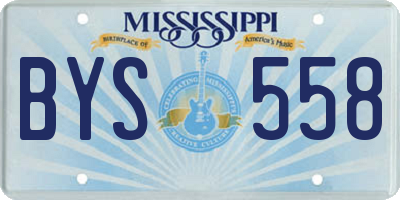 MS license plate BYS558
