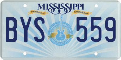 MS license plate BYS559