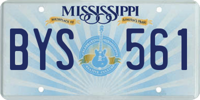 MS license plate BYS561