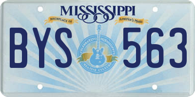 MS license plate BYS563