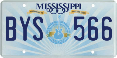 MS license plate BYS566