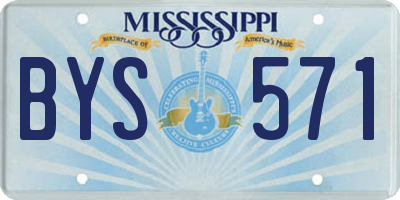 MS license plate BYS571