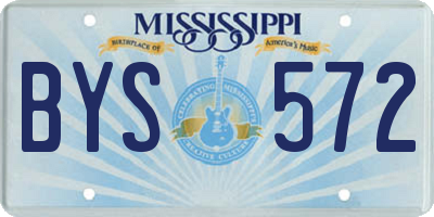 MS license plate BYS572