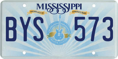 MS license plate BYS573