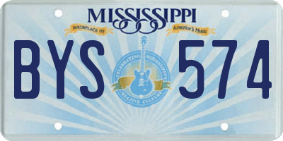 MS license plate BYS574