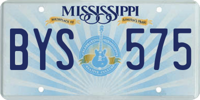 MS license plate BYS575