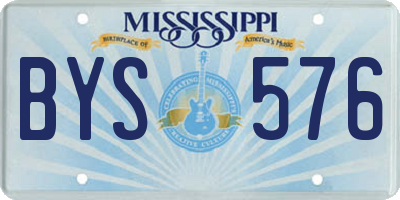 MS license plate BYS576