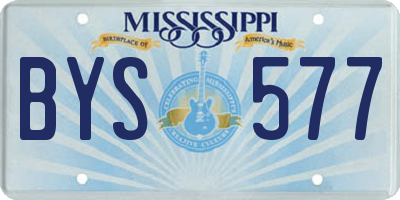 MS license plate BYS577