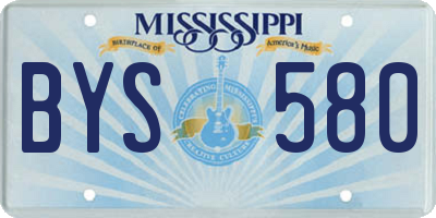 MS license plate BYS580
