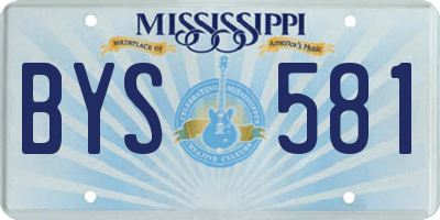MS license plate BYS581