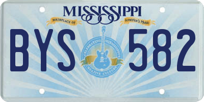 MS license plate BYS582