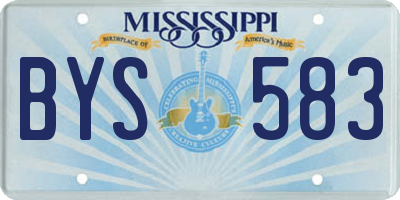 MS license plate BYS583