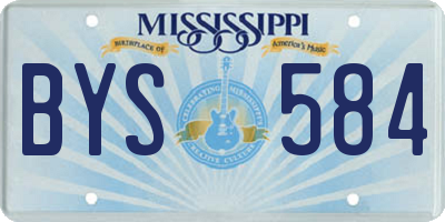 MS license plate BYS584
