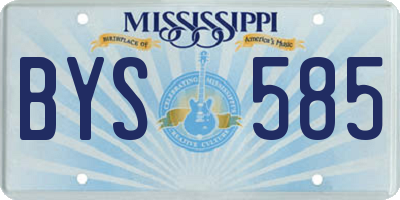 MS license plate BYS585
