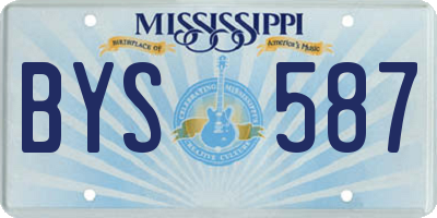 MS license plate BYS587