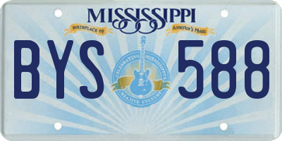 MS license plate BYS588