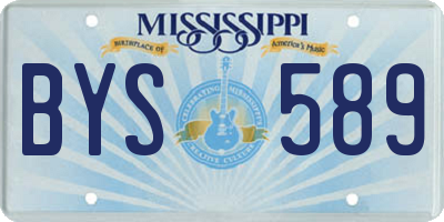 MS license plate BYS589