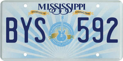MS license plate BYS592