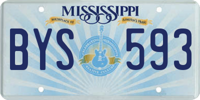 MS license plate BYS593
