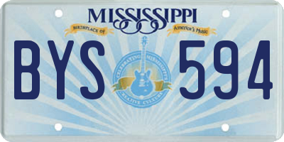 MS license plate BYS594